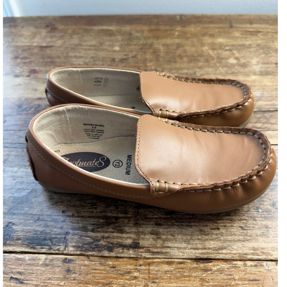 Footmates Brown loafers size 2 youth